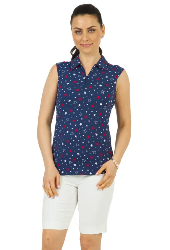 Celebration Print Sleeveless Polo – 14270 sold by IBKUL