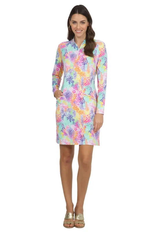 Lessie Print Long Sleeve Mock Neck Dress – 68375 sold by IBKUL