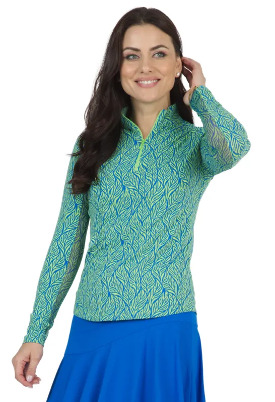 Sally Print Long Sleeve Mock Neck Top – 10655 sold by IBKUL