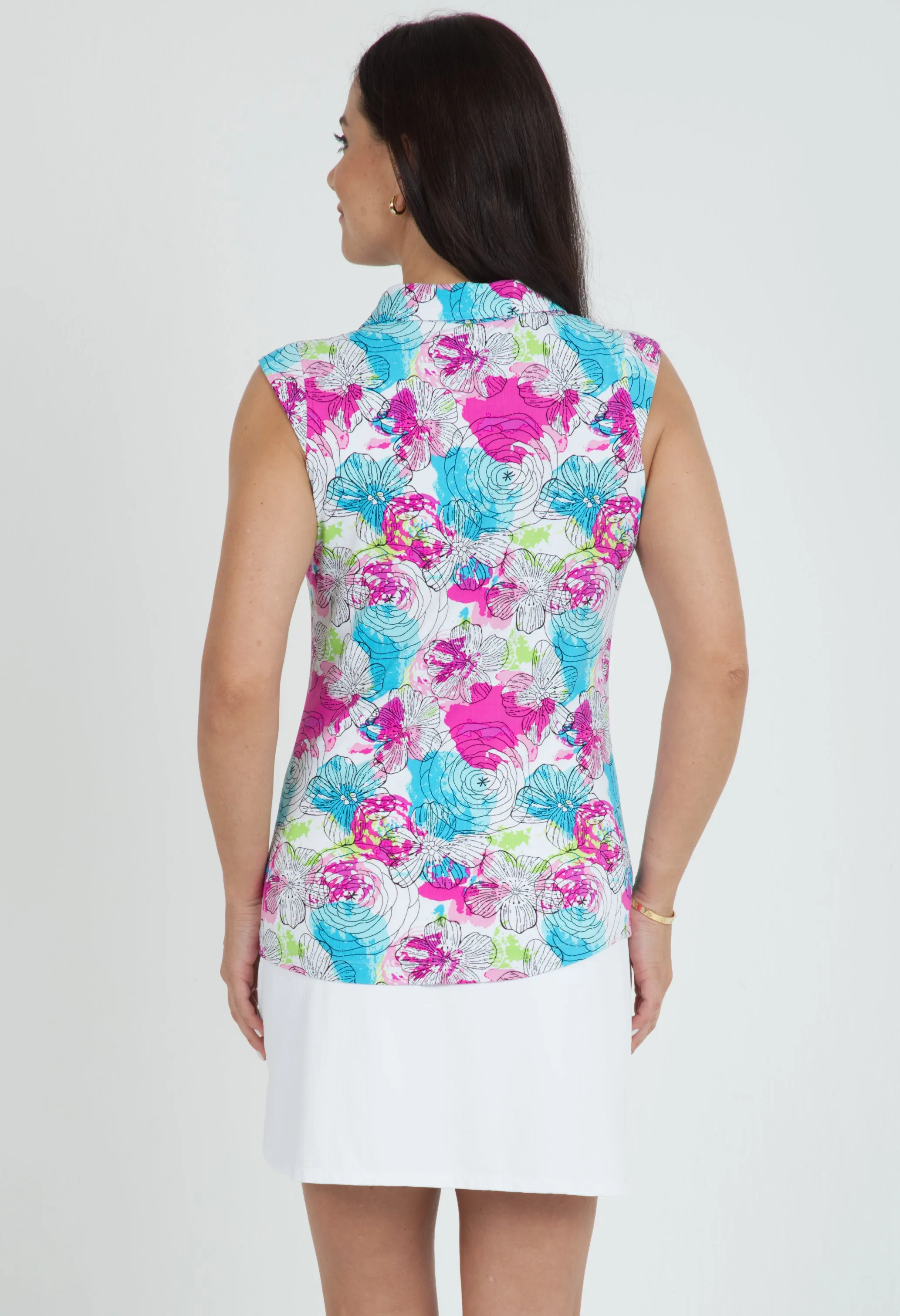 Paddy Print Sleeveless Polo – 14757 sold by IBKUL product image thumbnail 3