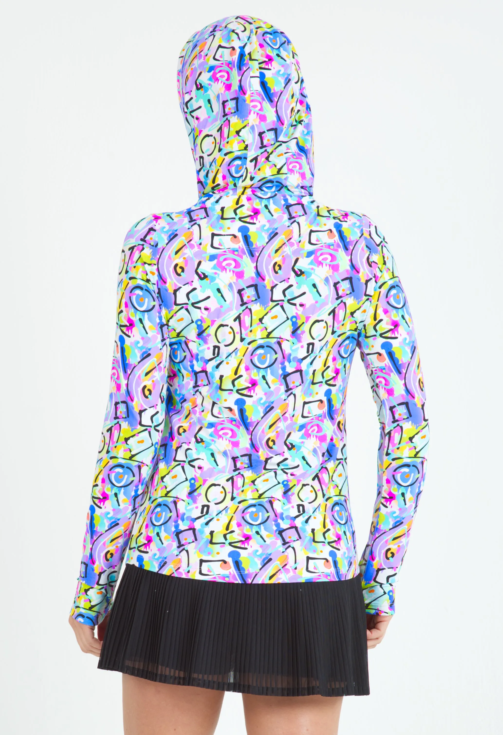 Calli Print Long Sleeve Hoody – 16762 sold by IBKUL product image thumbnail 3