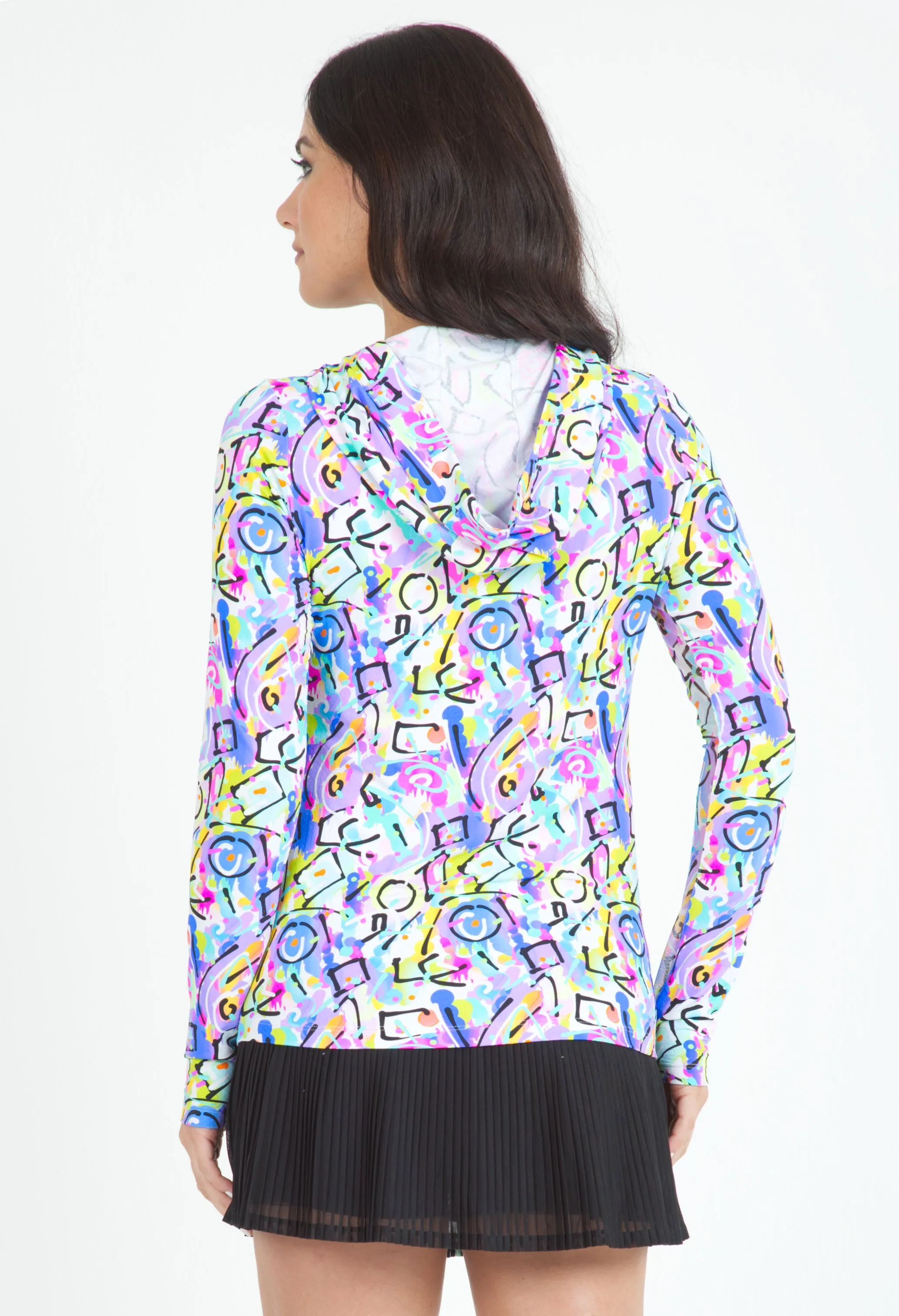 Calli Print Long Sleeve Hoody – 16762 sold by IBKUL product image thumbnail 4