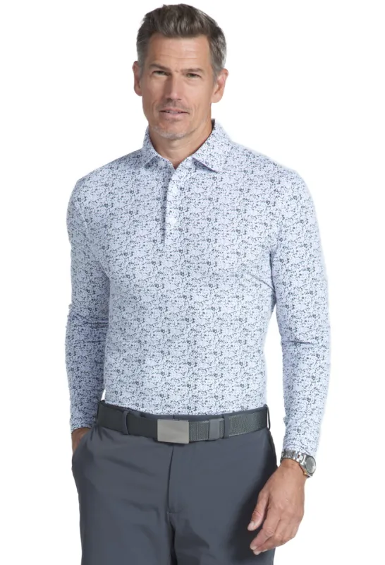 Sponge Paint Print Long Sleeve Polo – 95142 (Modern Fit) sold by IBKUL