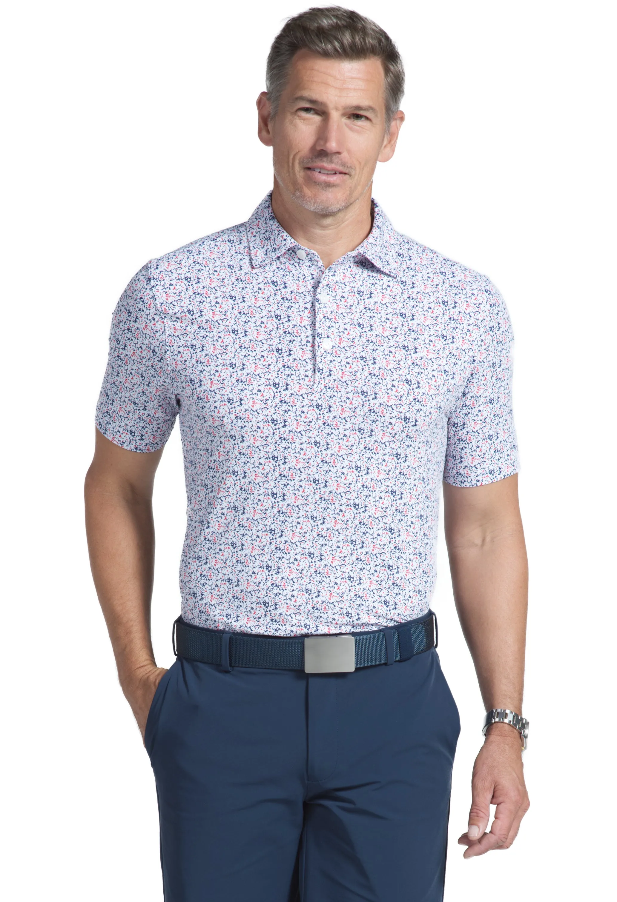 Sponge Paint Print Short Sleeve Polo – 94142 (Modern Fit) sold by IBKUL product image thumbnail 5