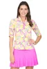 Calista Print Ruched Elbow Length Sleeve Top - 41652 sold by IBKUL