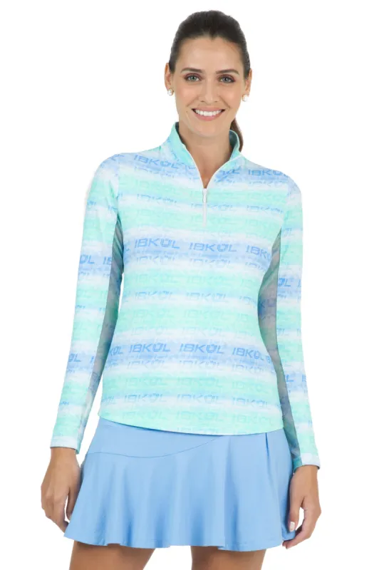 IBKUL Print Long Sleeve Mock Neck Top – 10661 sold by IBKUL