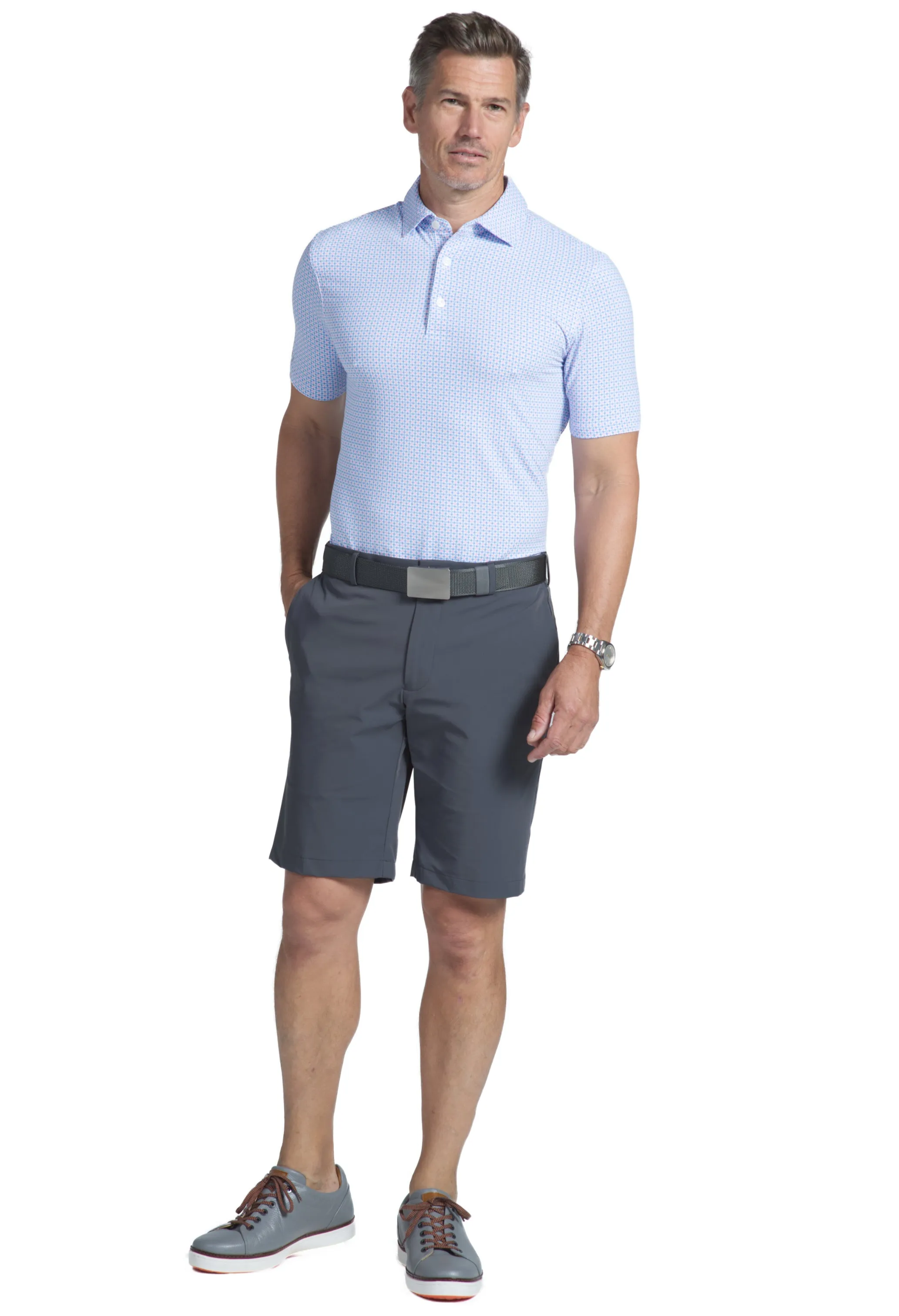 Circle O's Print Short Sleeve Polo – 94140 (Modern Fit) sold by IBKUL product image thumbnail 2