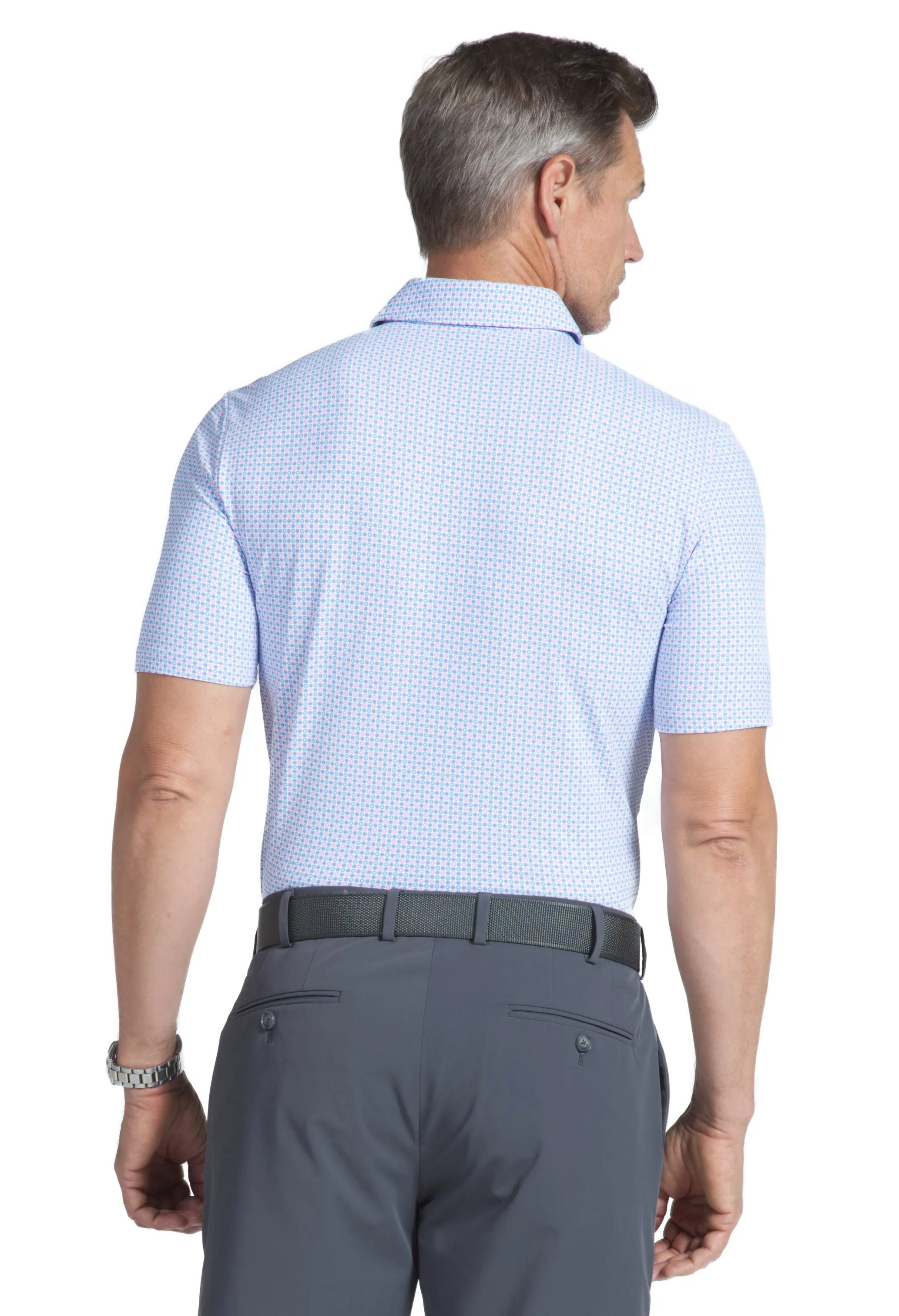 Circle O's Print Short Sleeve Polo – 94140 (Modern Fit) sold by IBKUL product image thumbnail 3