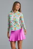 Tatiana Print Long Sleeve Mock Neck Top sold by IBKUL
