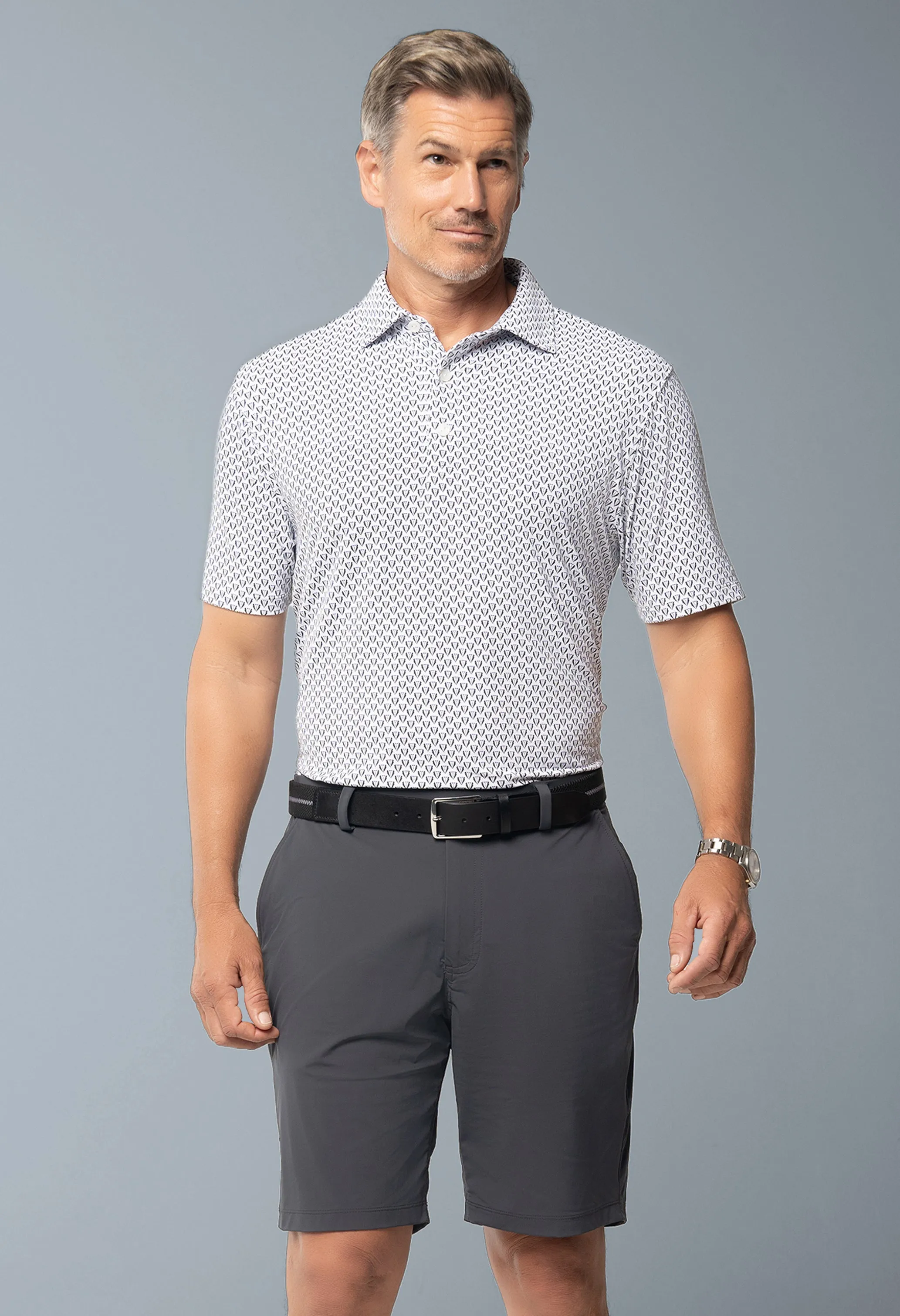Tuxedo Print Short Sleeve Polo (Modern Fit) sold by IBKUL product image thumbnail 2