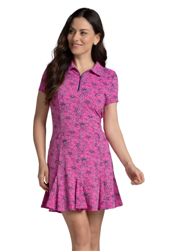 Diana Print Short Sleeve Godet Dress sold by IBKUL