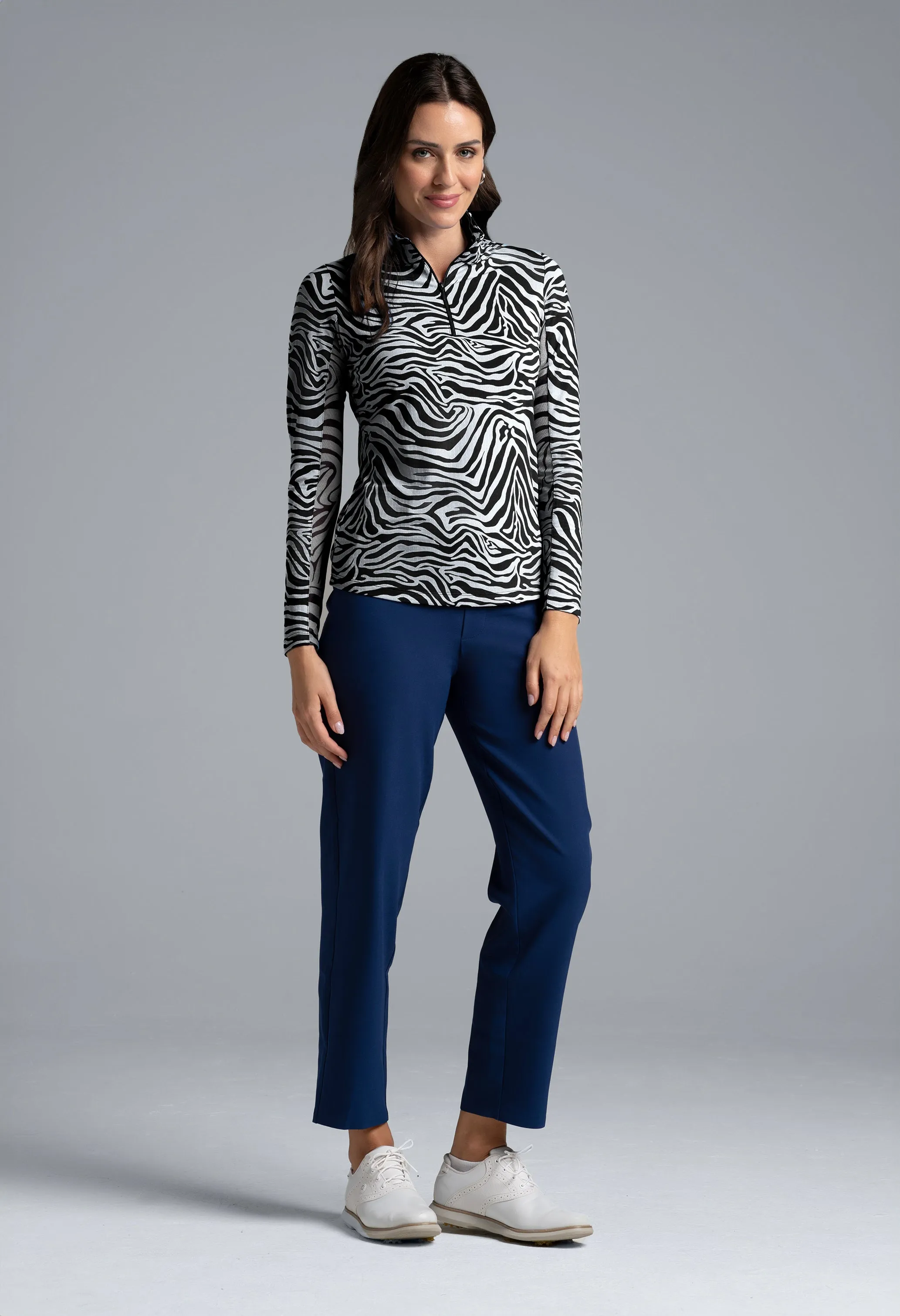 Cecilia Print Long Sleeve Mock Neck Top sold by IBKUL product image thumbnail 4