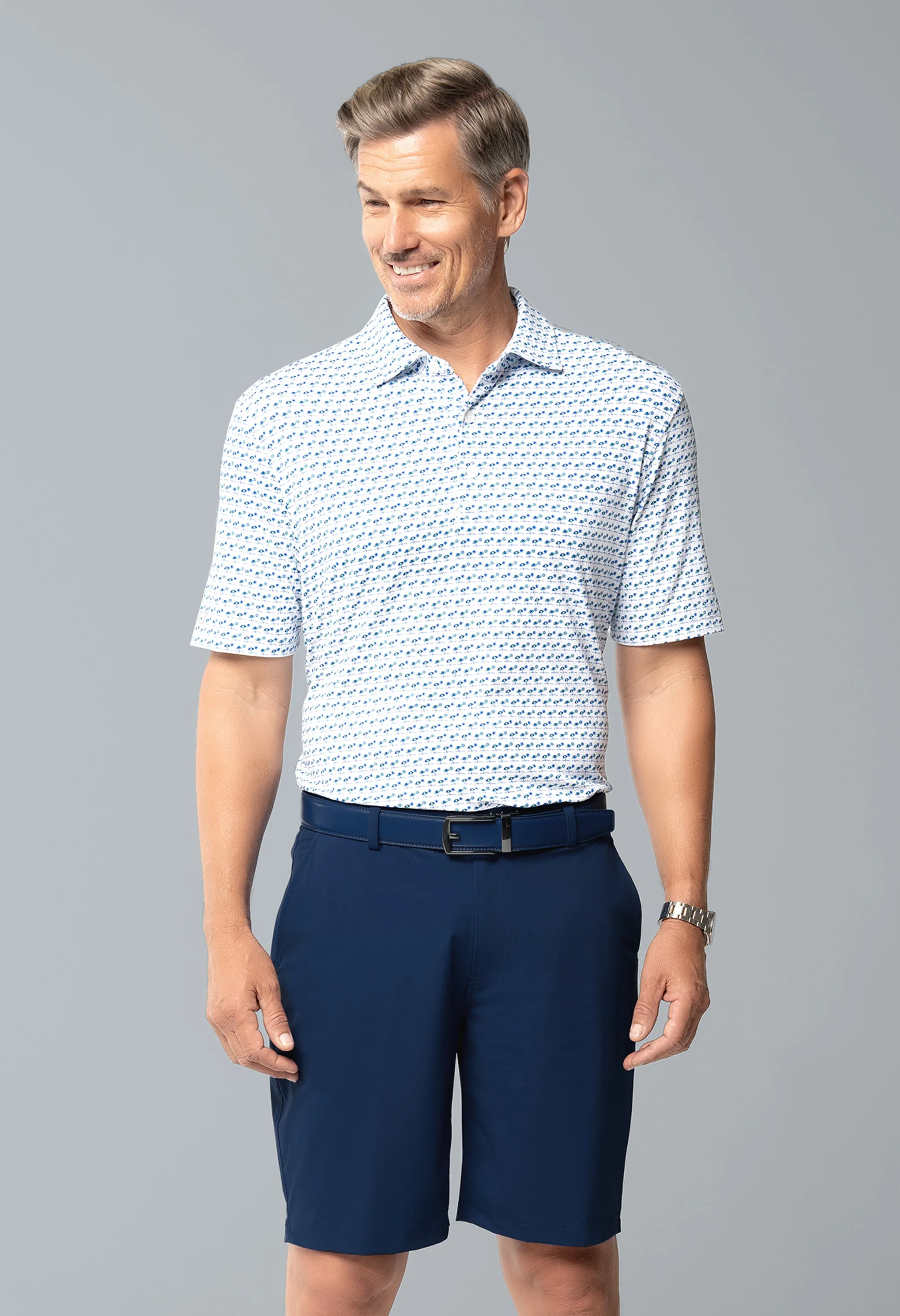 Beach Day Print Short Sleeve Polo – 94174 (Modern Fit) sold by IBKUL product image thumbnail 2