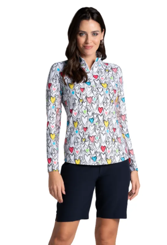 Millie Print Long Sleeve Mock Neck Top sold by IBKUL