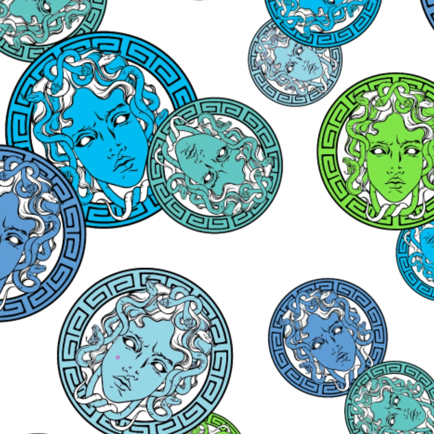 Medusa Print Long Sleeve Polo (Modern Fit) sold by IBKUL product image thumbnail 5