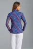 Patriotic Confetti Print Long Sleeve Mock Neck Top sold by IBKUL