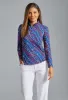 Patriotic Confetti Print Long Sleeve Mock Neck Top sold by IBKUL