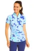 Pascha Print Short Sleeve Mock Neck - 17647 sold by IBKUL