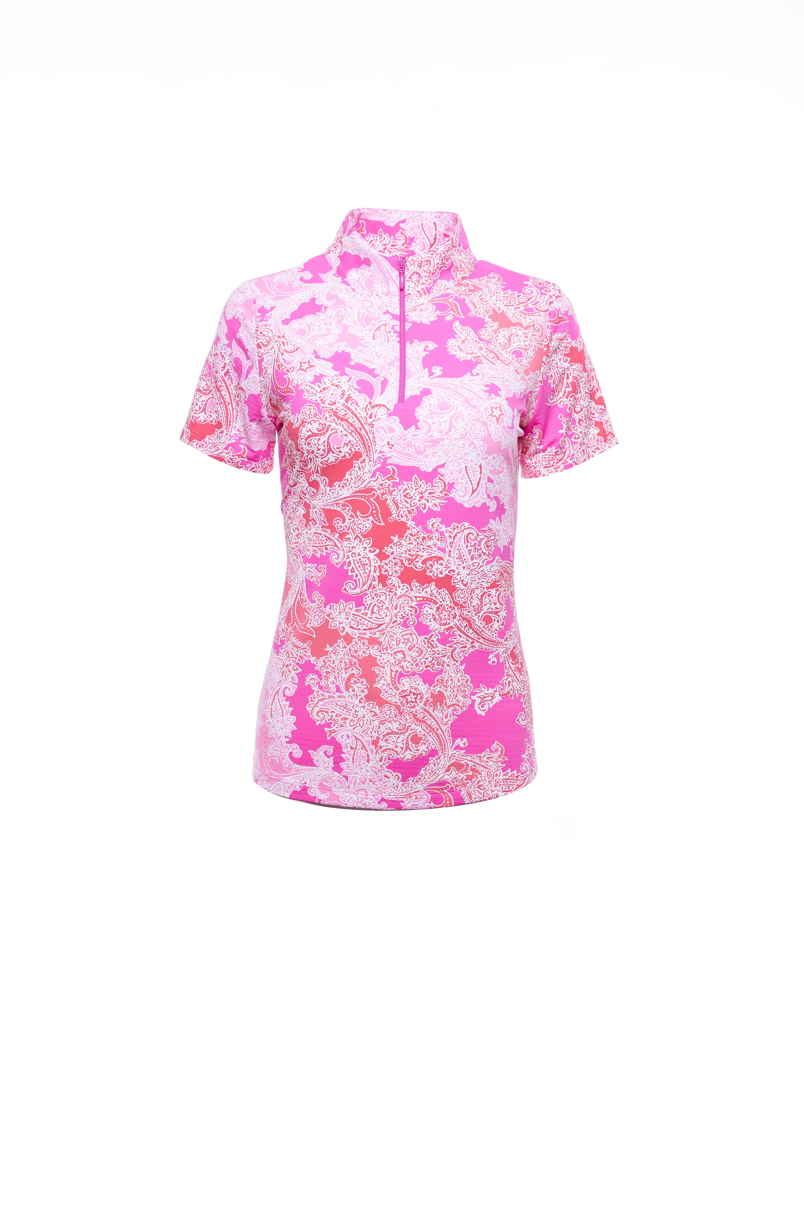 Pascha Print Short Sleeve Mock Neck - 17647 sold by IBKUL product image thumbnail 3