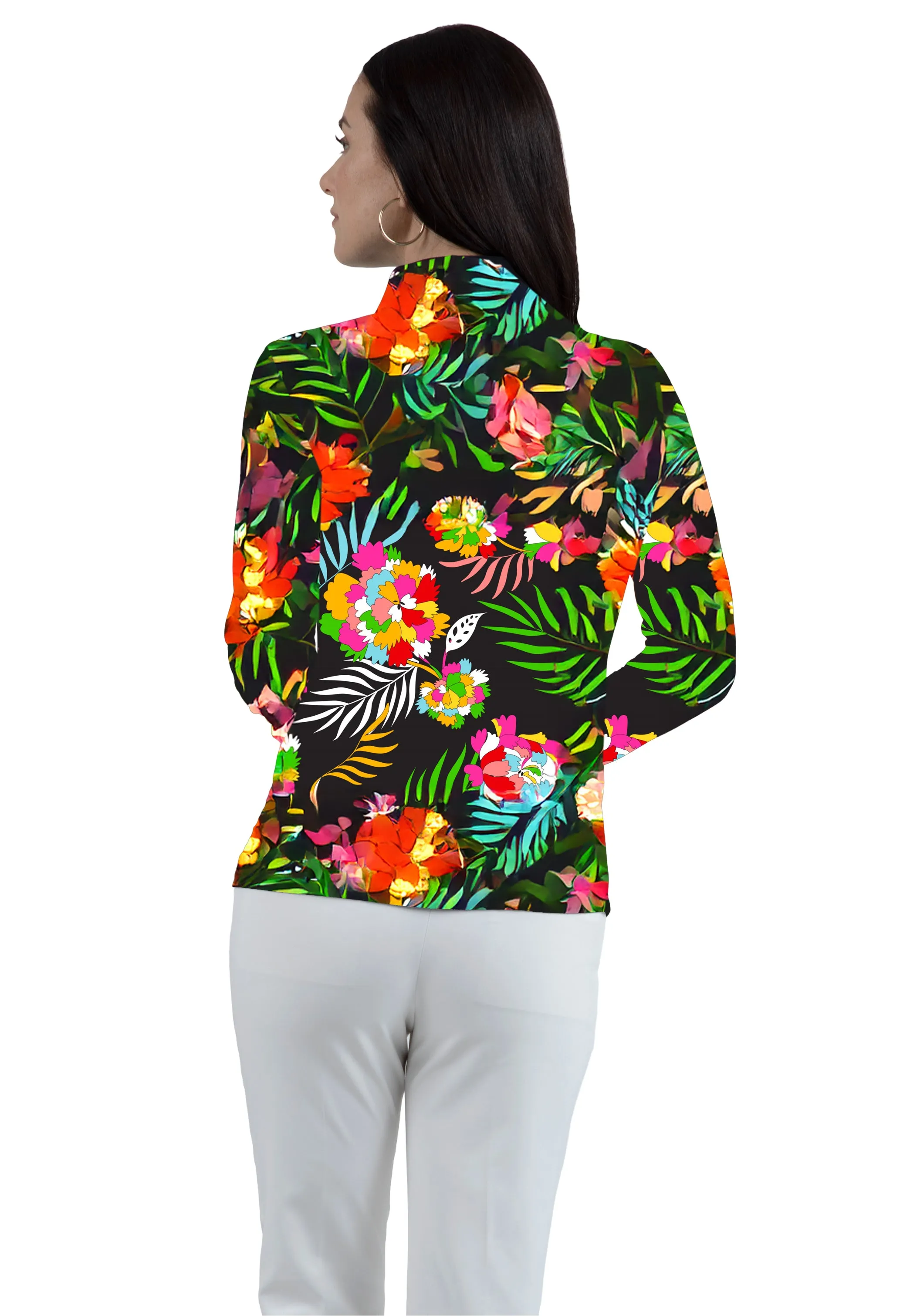 Alessia Print Long Sleeve Mock Neck Top – 10415 sold by IBKUL product image thumbnail 3