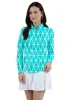 Monica Print Long Sleeve Mock Neck Top – 10411 sold by IBKUL