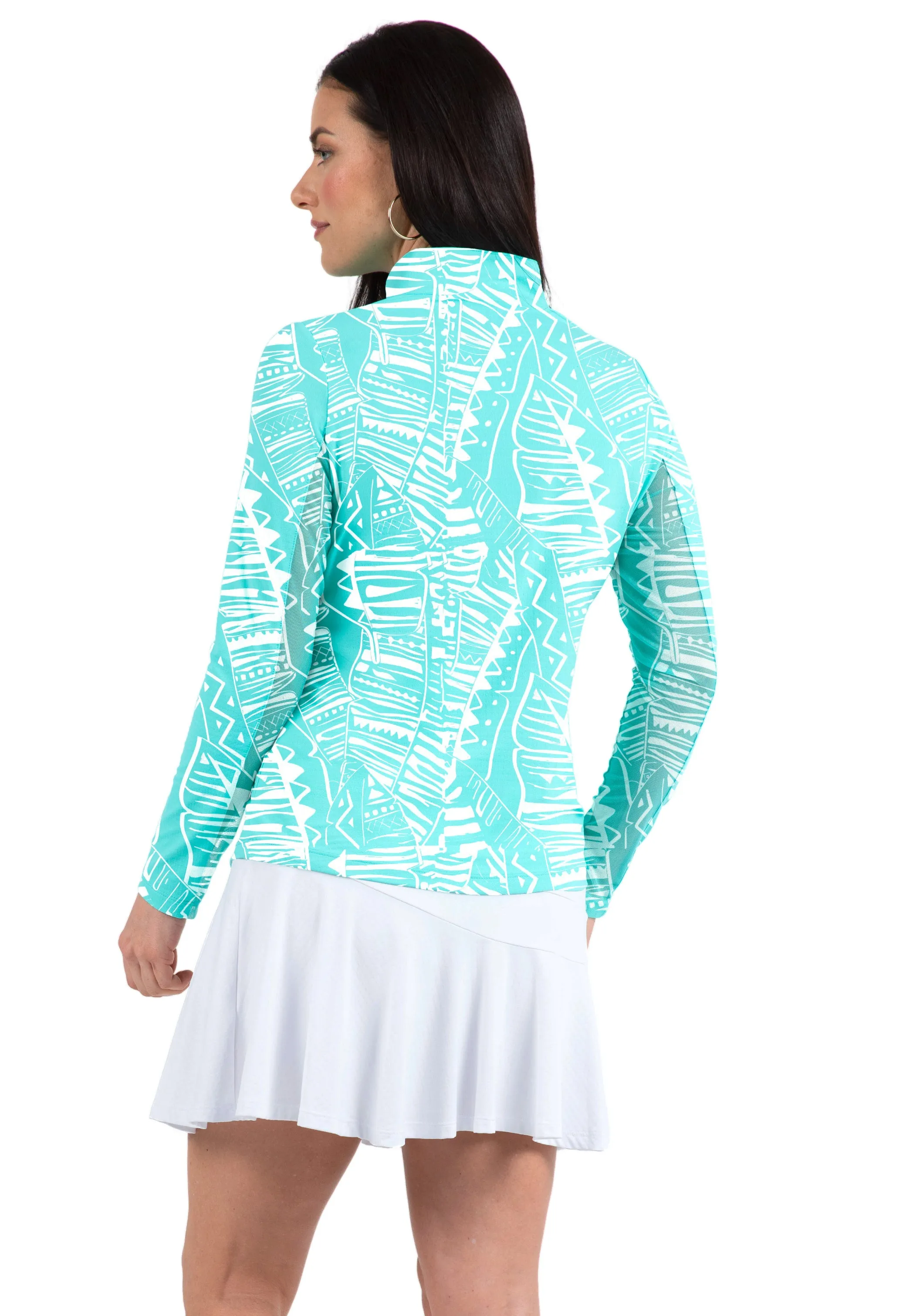 Robin Print Long Sleeve Mock Neck Top – 10194 sold by IBKUL product image thumbnail 3