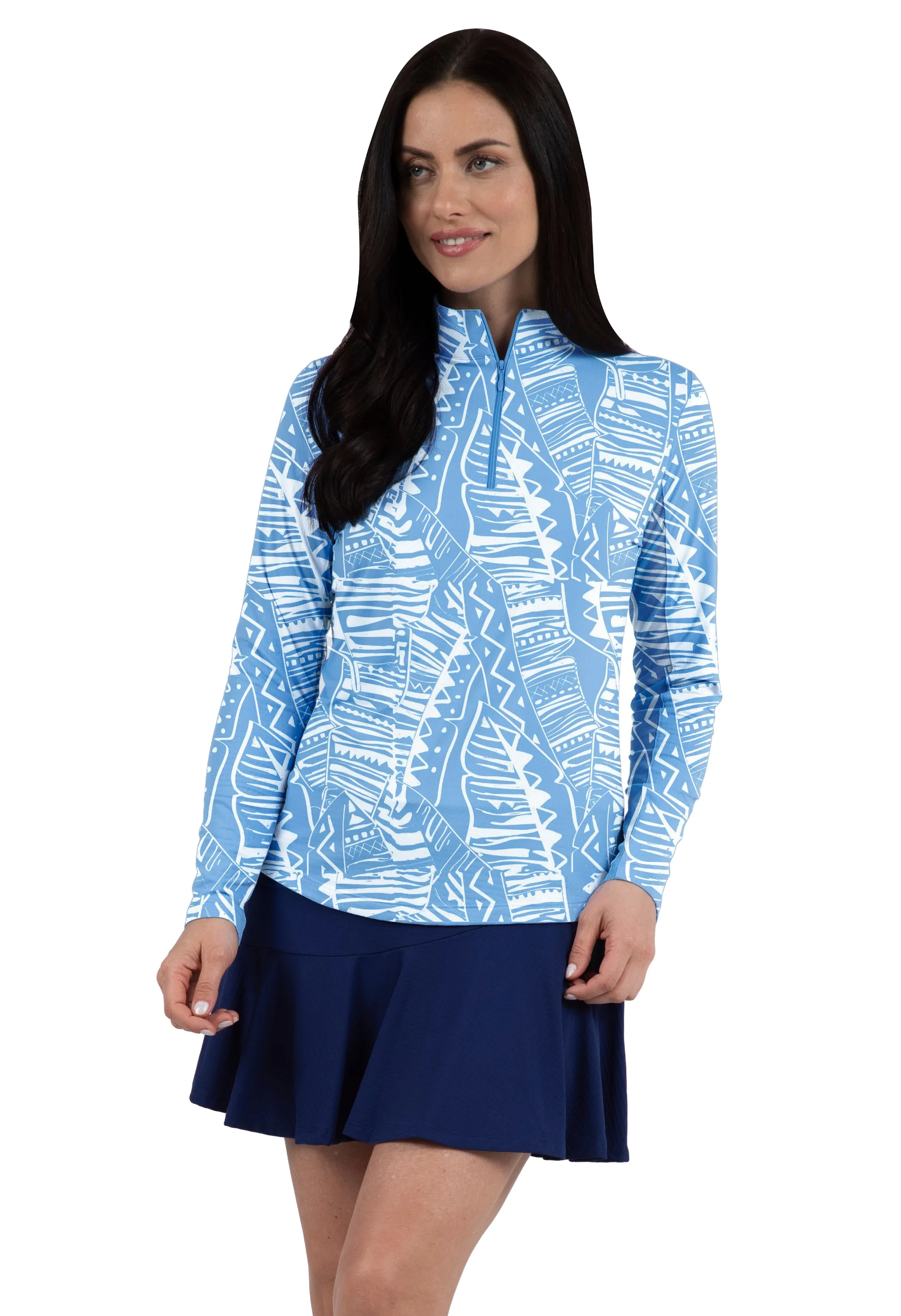 Robin Print Long Sleeve Mock Neck Top – 10194 sold by IBKUL product image thumbnail 5