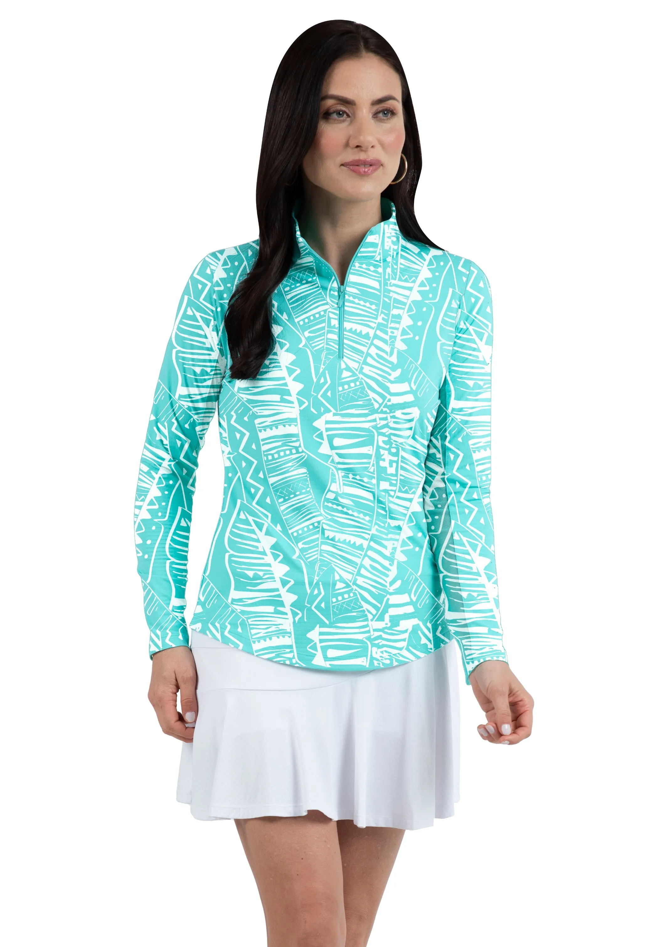 Robin Print Long Sleeve Mock Neck Top – 10194 sold by IBKUL