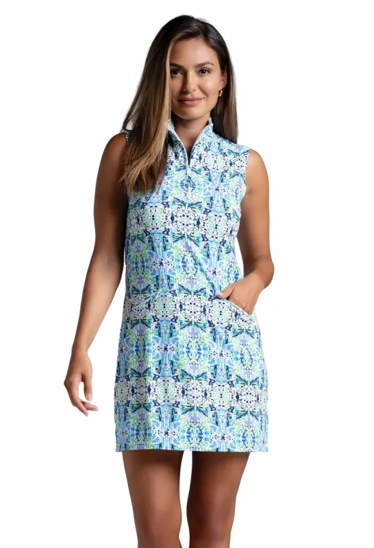 Ridley Print Sleeveless Mock Dress sold by IBKUL