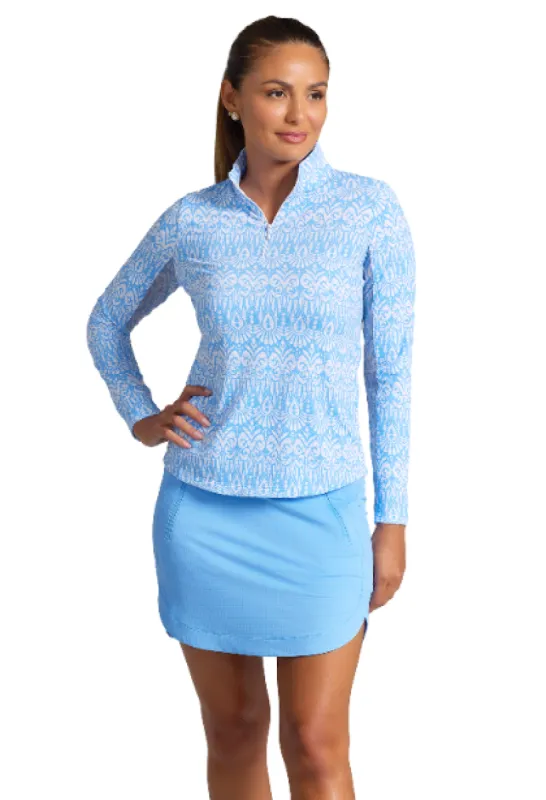 Barbara Print Long Sleeve Mock Neck Top sold by IBKUL