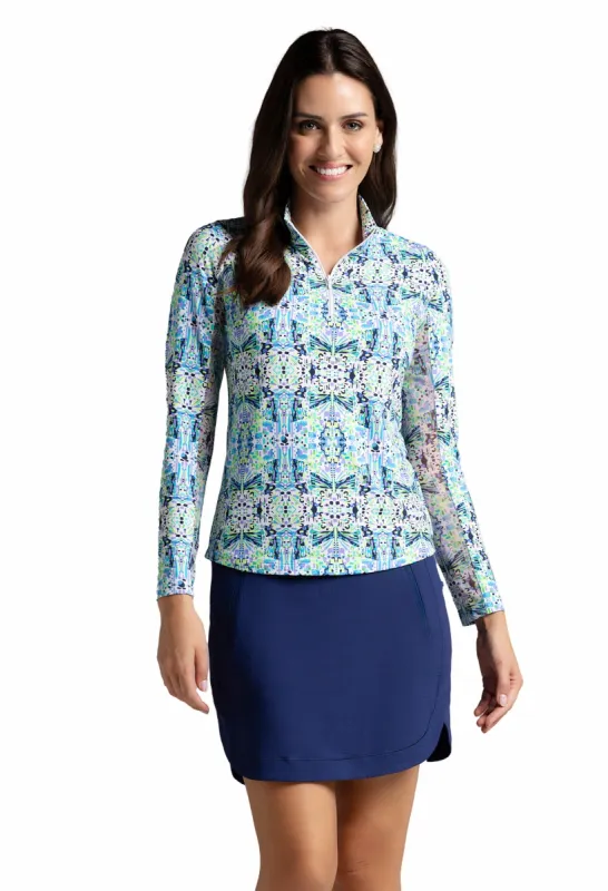 Ridley Print Long Sleeve Mock Neck Top sold by IBKUL