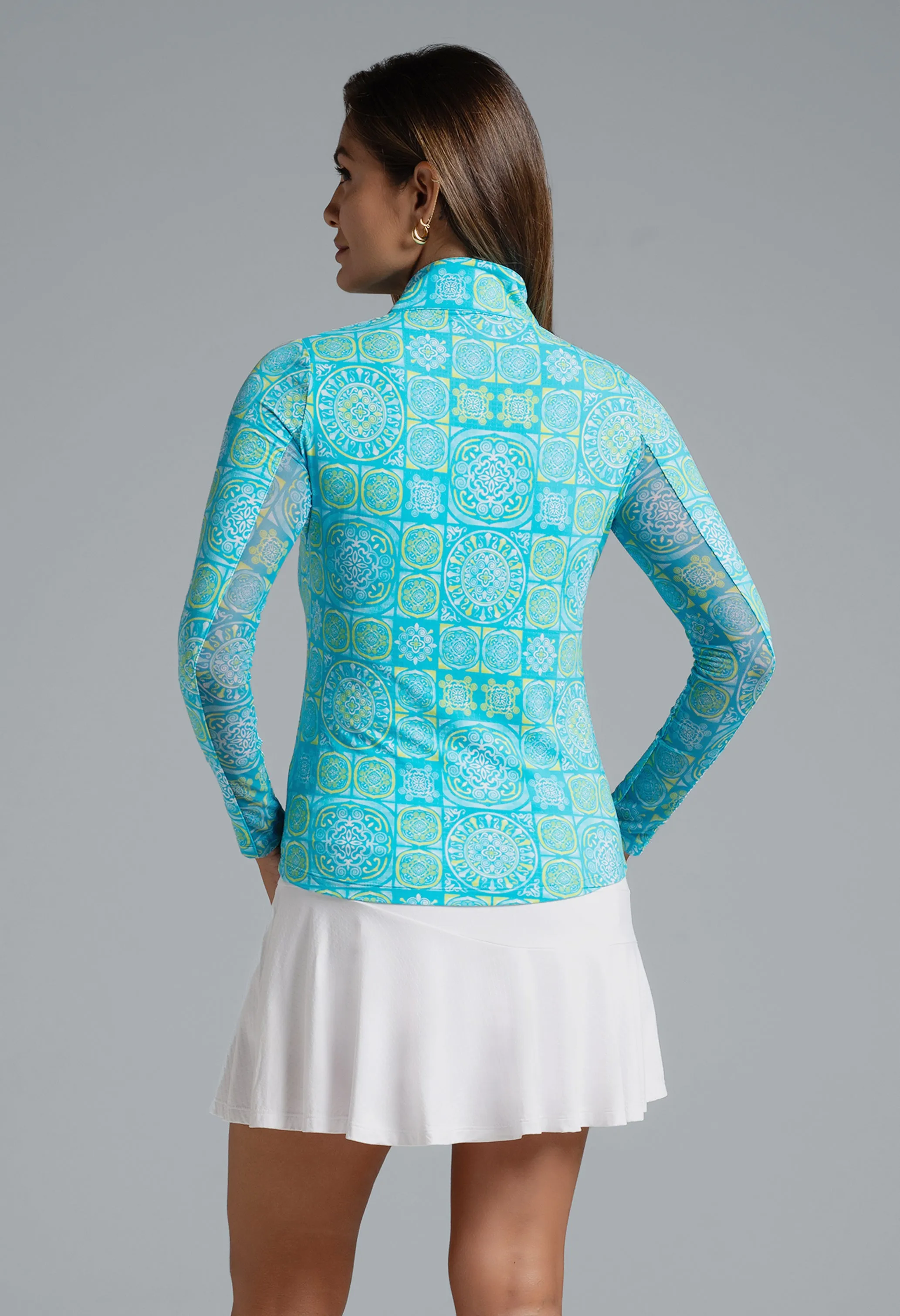 Colette Print Long Sleeve Mock Neck Top sold by IBKUL product image thumbnail 3