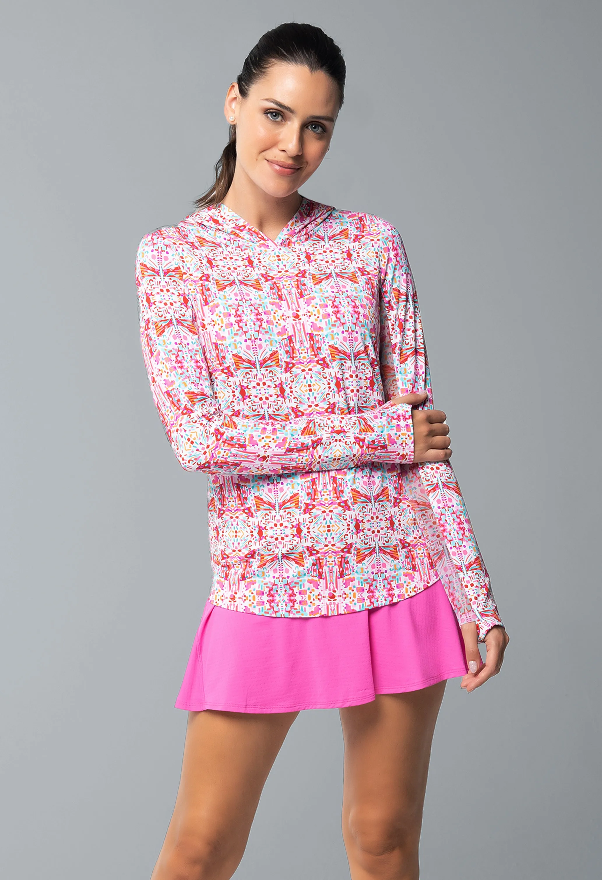 Ridley Print Long Sleeve Hoody sold by IBKUL product image thumbnail 3