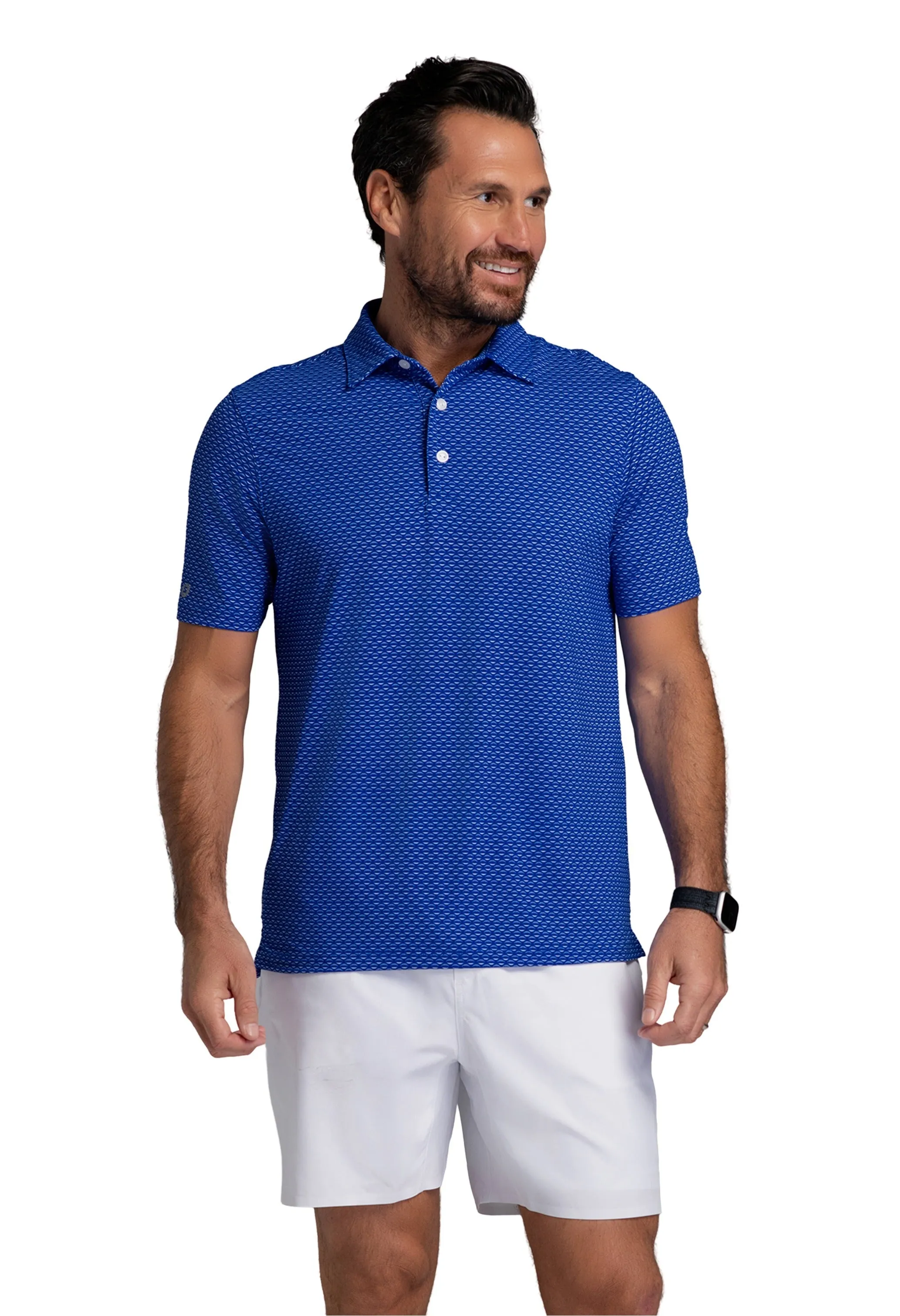 Footballs Print Short Sleeve Polo (Modern Fit) sold by IBKUL