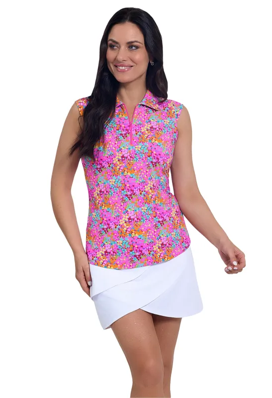 Allana Print Sleeveless Polo sold by IBKUL
