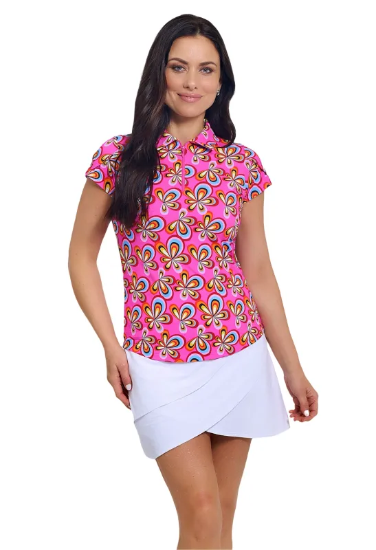 Arya Print Tulip Sleeve Polo sold by IBKUL