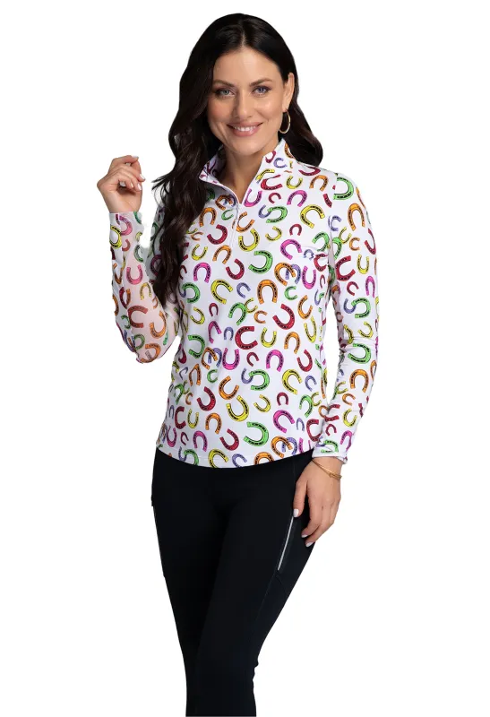 Bella Print Long Sleeve Mock Neck Top sold by IBKUL