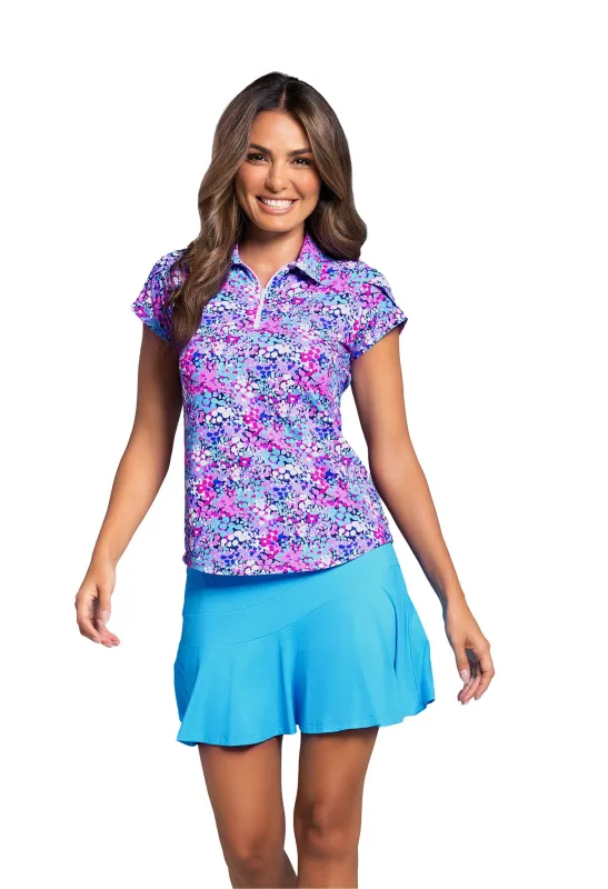 Allana Print Tulip Sleeve Polo sold by IBKUL