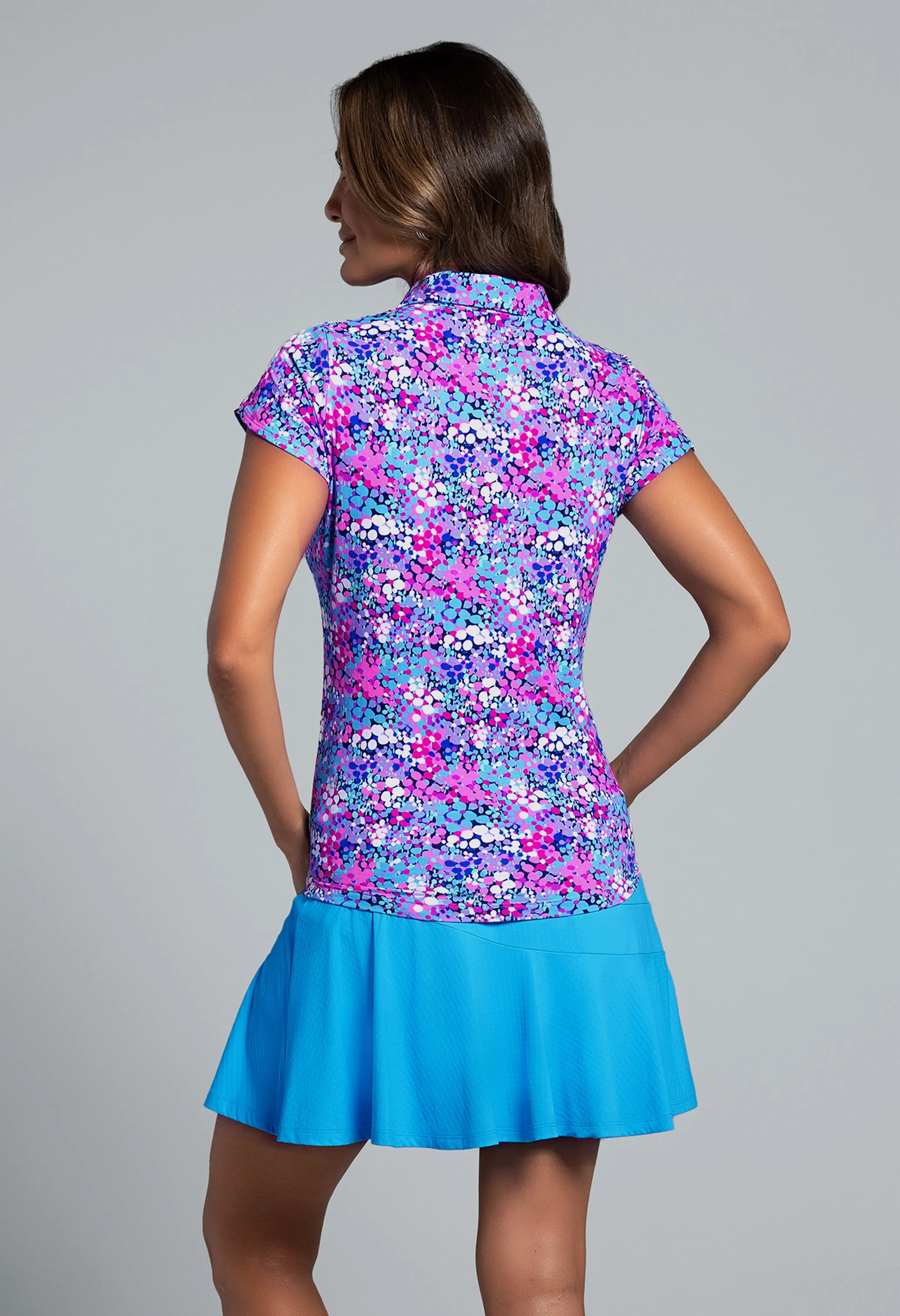 Allana Print Tulip Sleeve Polo sold by IBKUL product image thumbnail 3