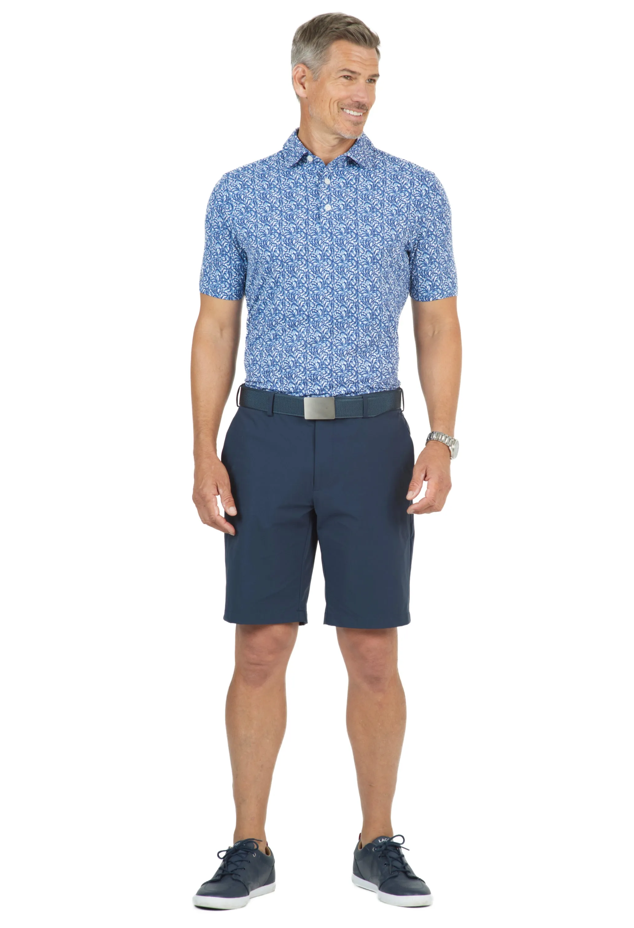 Seaweed Print Short Sleeve Polo – 94151 (Modern Fit) sold by IBKUL product image thumbnail 2
