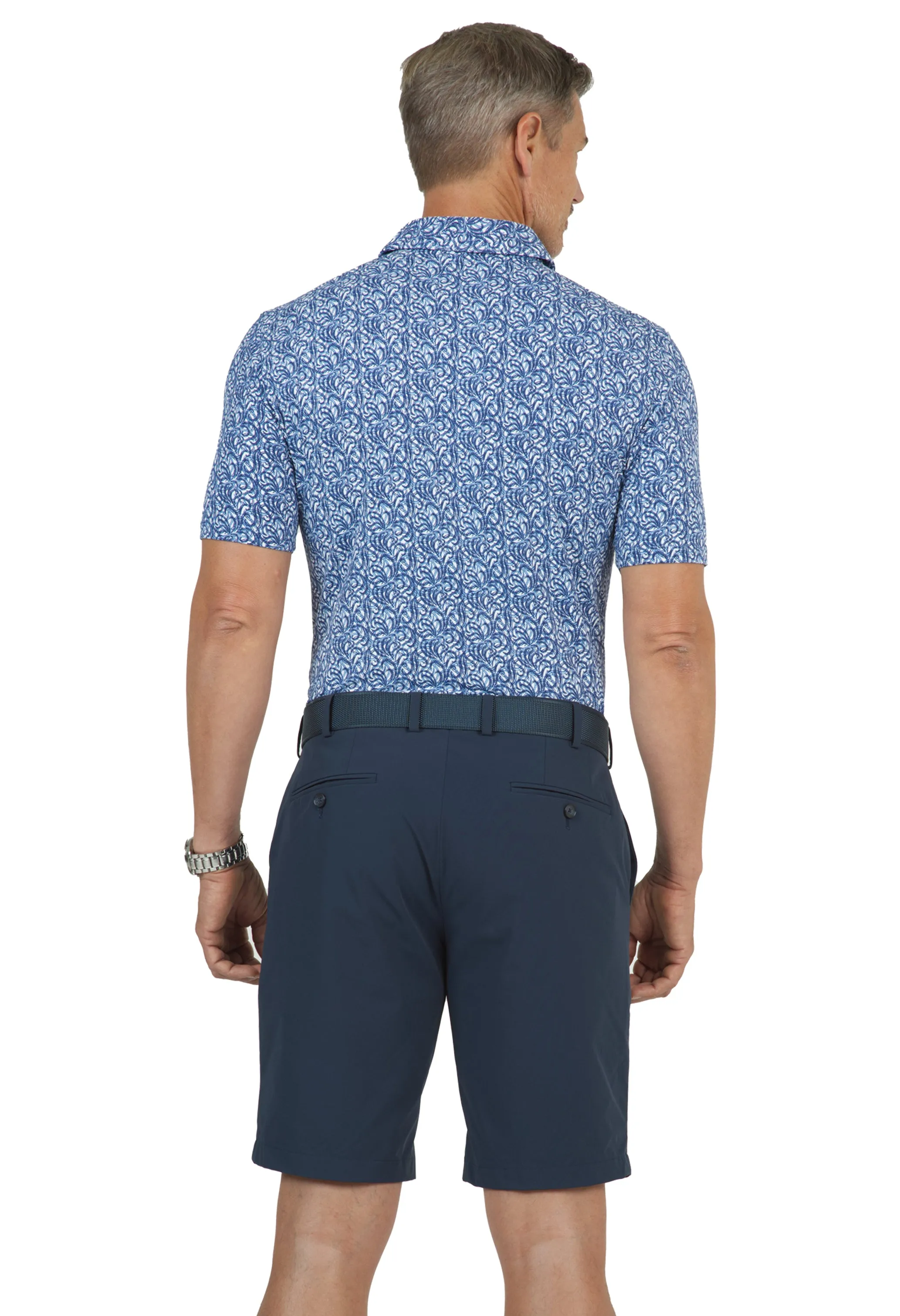 Seaweed Print Short Sleeve Polo – 94151 (Modern Fit) sold by IBKUL product image thumbnail 3