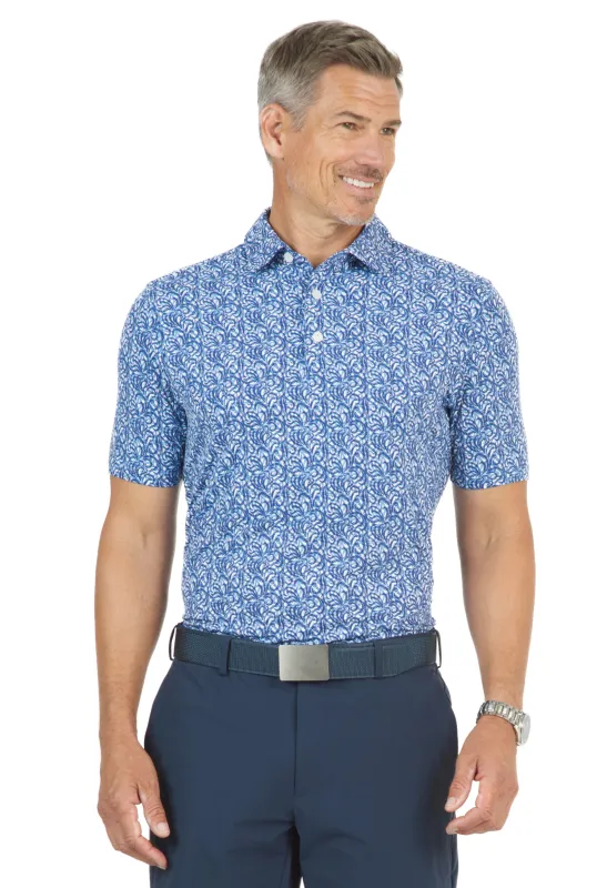 Seaweed Print Short Sleeve Polo – 94151 (Modern Fit) sold by IBKUL