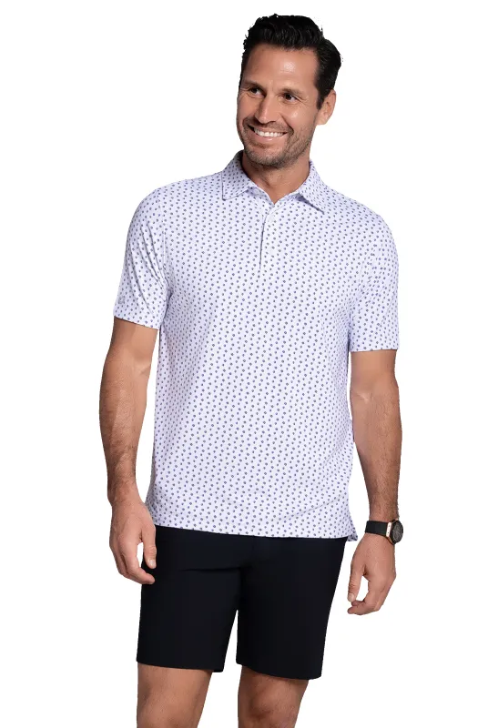 Scattered Shadow Print Short Sleeve Polo (Modern Fit) sold by IBKUL