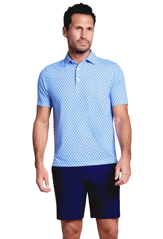 Starburst Print Short Sleeve Polo (Modern Fit) sold by IBKUL