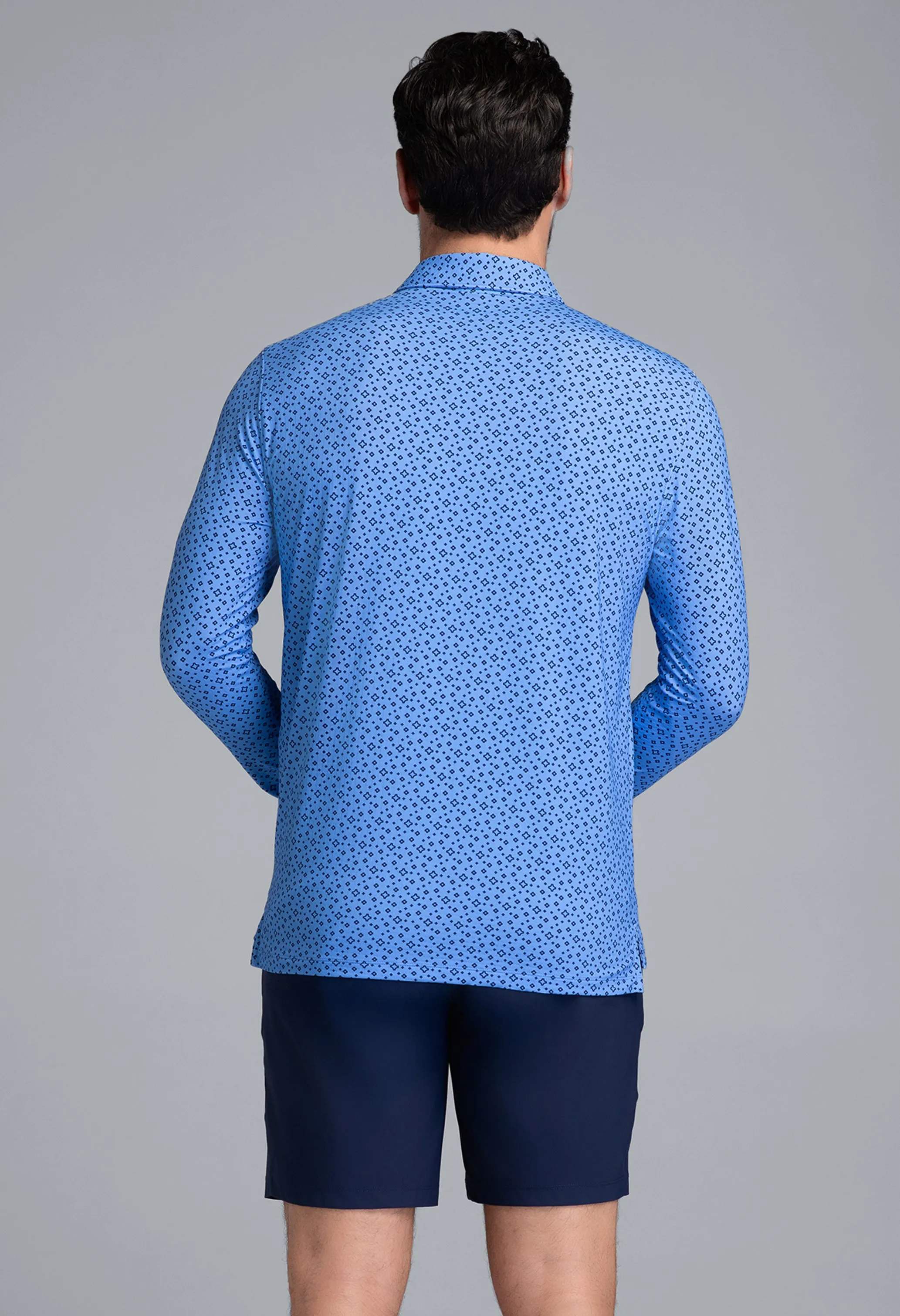 Twinkle Twinkle Print Long Sleeve Polo (Modern Fit) sold by IBKUL product image thumbnail 3