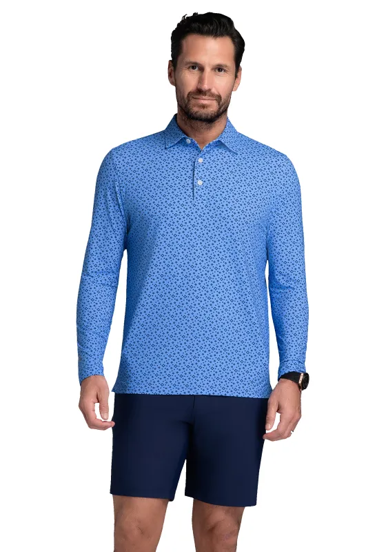 Twinkle Twinkle Print Long Sleeve Polo (Modern Fit) sold by IBKUL