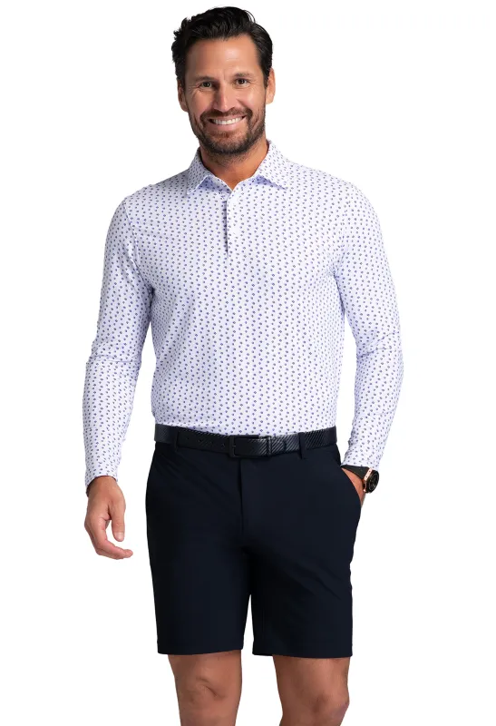 Scattered Shadow Print Long Sleeve Polo (Modern Fit) sold by IBKUL