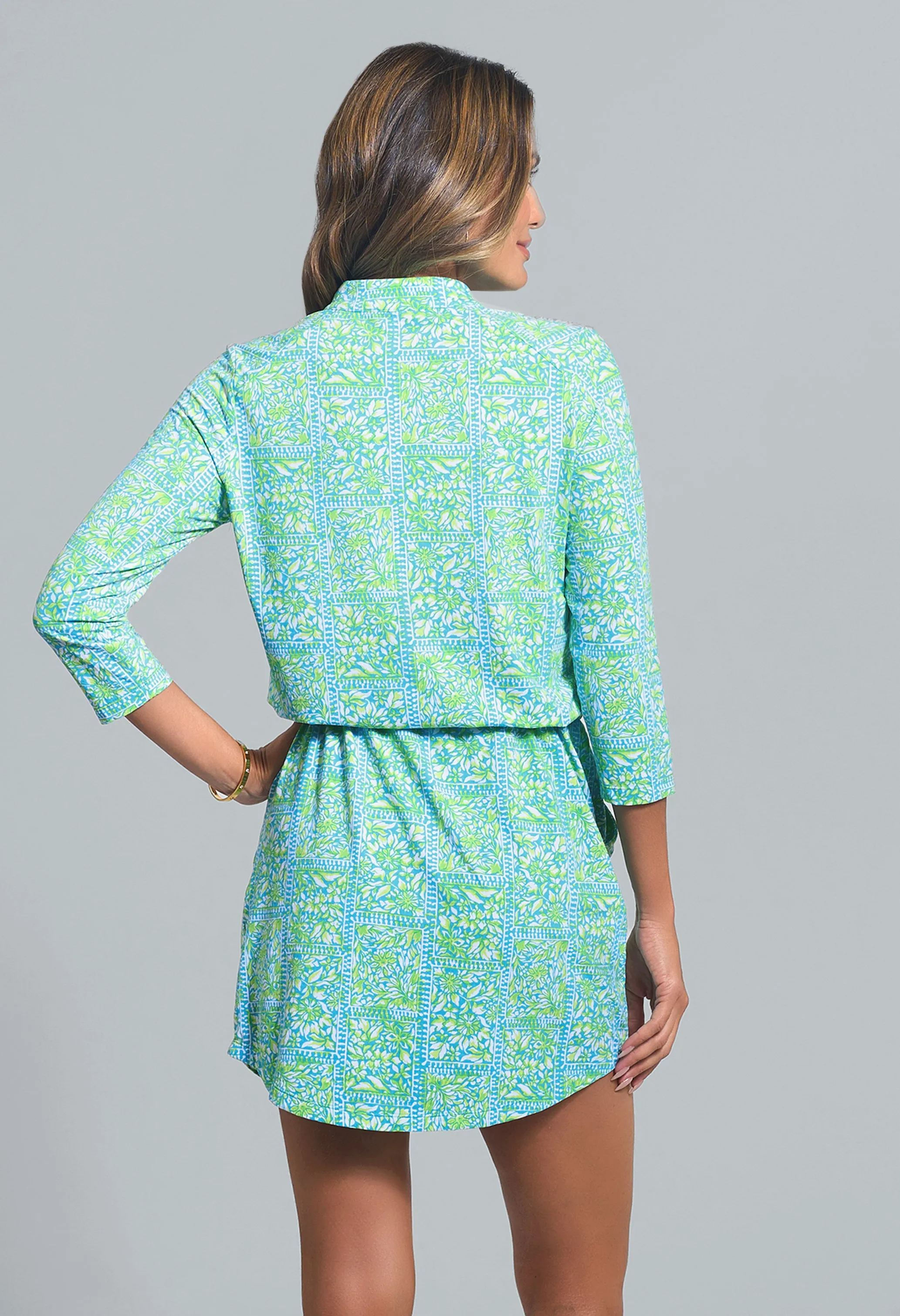 Josie Print ¾ Sleeve Drawstring Dress sold by IBKUL product image thumbnail 3