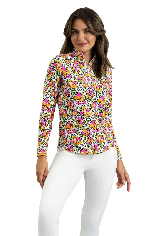 Sonia Long Sleeve Mock Neck Top made by IBKUL