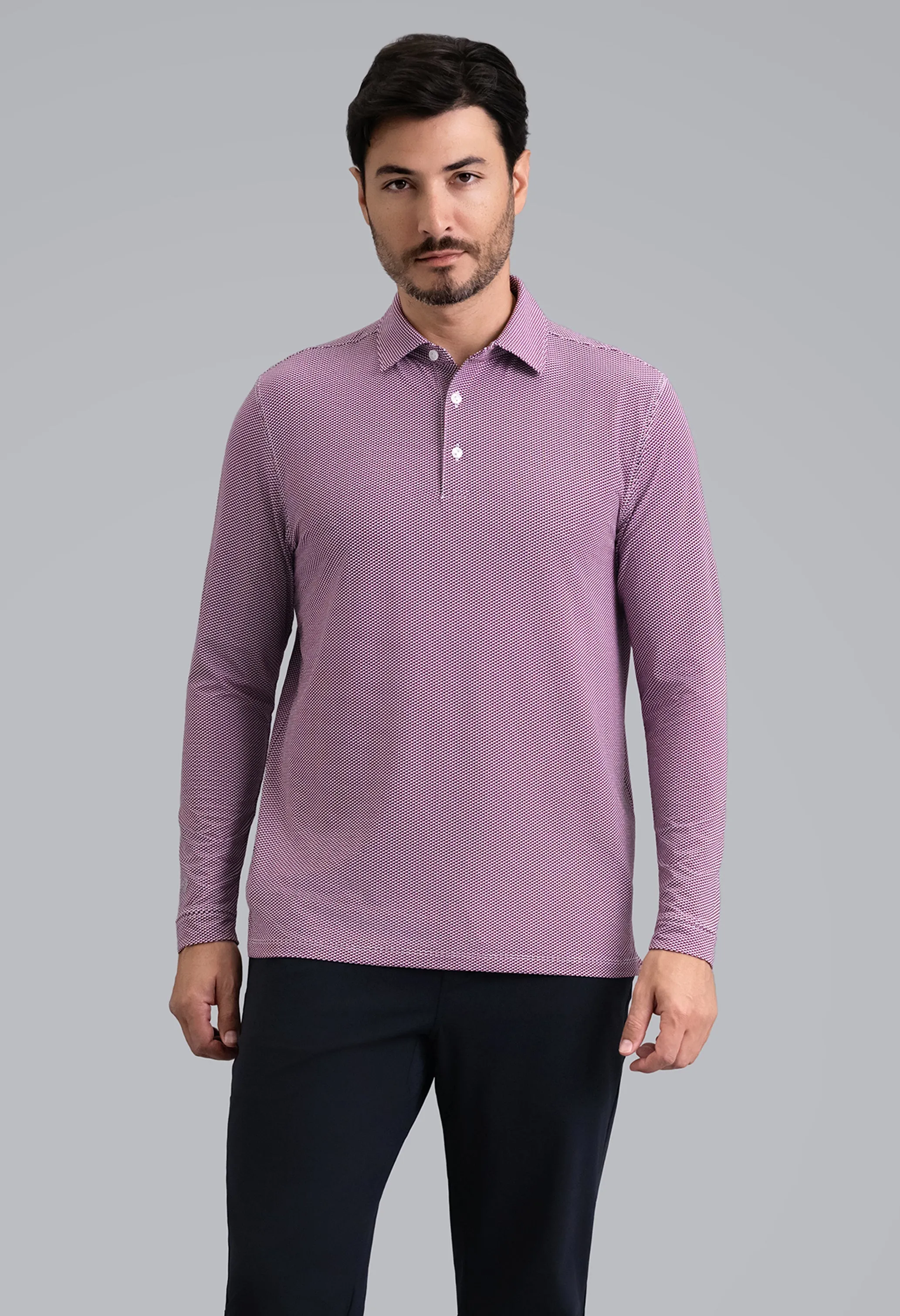 Cube Art Long Sleeve Polo sold by IBKUL product image thumbnail 2
